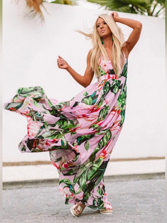 Luxxel Dresses & Skirts - Floral Maxi Light Orchid
